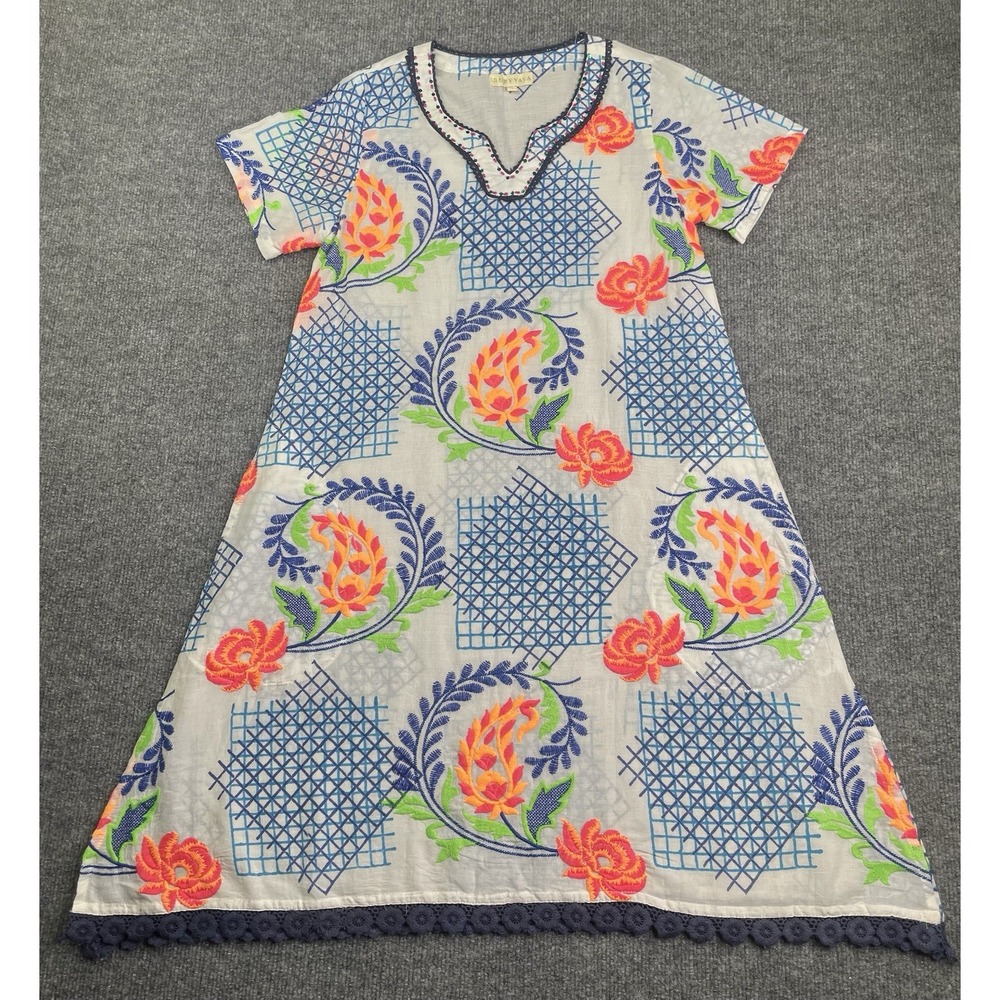 Ruby‎ Yaya Dress Womens XS White Embroidered Paisley Floral Cotton Crochet Lace